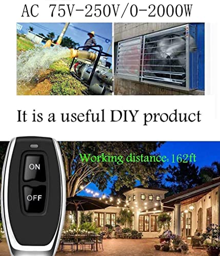DieseRC 433Mhz Wireless Remote Control Radio Control Switch AC 110V 220V 240V 30A Relay Receiver with 3 Transmitters for Light Water Pump Household Appliances Farm Irrigation and Electrical Equipment - color: with 3 Transmitters