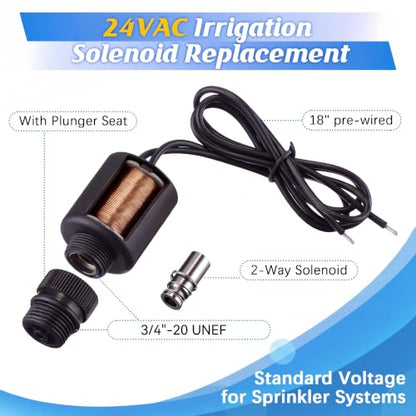 1 Pack 24VAC Irrigation Valve Solenoid Compatible with Irritrol