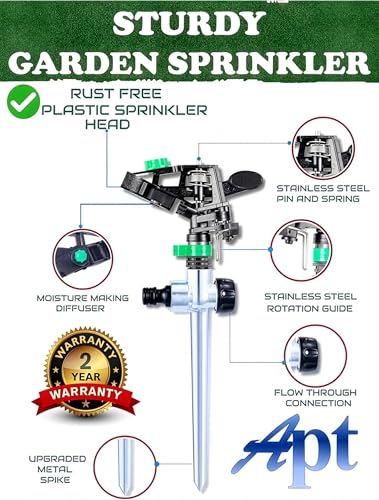 APT Sprinklers for Yard Lawn & Garden| 80 to 5800 Sq Ft Adjustable (2-Pack)
