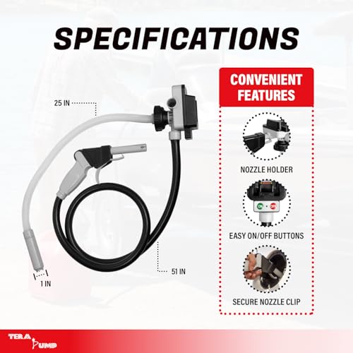 TERA PUMP Cordless Battery Powered Liquid Transfer Pump (4.0 GPM) - style: AutoStop Ergonomic Nozzle