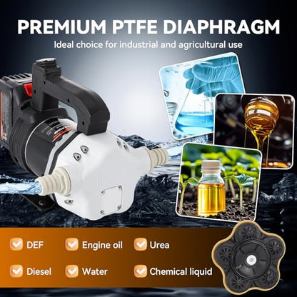 Poafamx DEF Transfer Pump with 4Ah Battery 10GPM Diesel Exhaust Fluid Pump