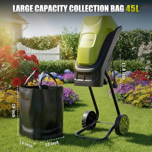 Wood Chipper 15-Amp 1.57" Cutting Diameter, Electric Wood Chipper&Shredder