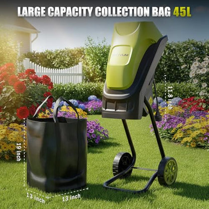 Wood Chipper 15-Amp 1.57" Cutting Diameter, Electric Wood Chipper&Shredder