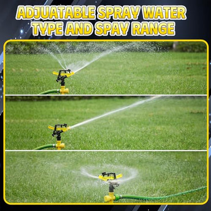 Honoson 1/2 Inch Plastic Impact Sprinklers Heads Adjustable 0-360 Degree Pulsating Oscillating Watering Sprinkler Head for Garden Law Grass Yard Irrigation Supplies(4 Pcs,Yellow) - color: Yellow