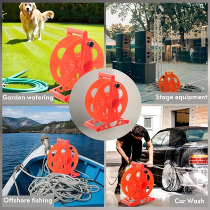 Homeon Wheels Cord Storage Reel with Handle Driven Easy to Use with Carrying Bag - style: Cord reel + bag