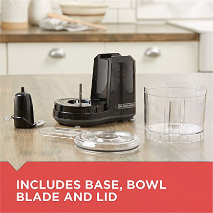 BLACK+DECKER 1.5-Cup Electric Food Chopper, One Touch Pulse, 150W Motor, Stay-Sharp Blade, Dishwasher Safe - size: 1.5 cup capacity