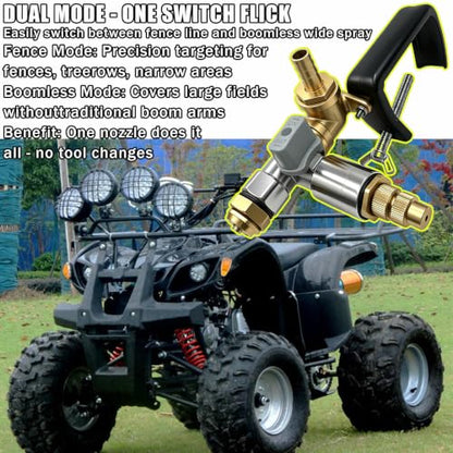 1-Pack Boomless & Fence Line Sprayer Nozzle for ATV – Brass Construction, 31FT Spray Swath, Adjustable Pattern, Universal Fit for Spot Sprayers.