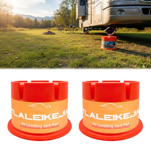 Trailer Jack Block, 6000 lbs Capacity per RV Leveling Block, Polypropylene RV Camper Stabilizer Blocks, RV Travel Accessories Use for Any Tongue Jack, Post, Foot, 5th Wheels (2 Packs) - size: 2 Packs