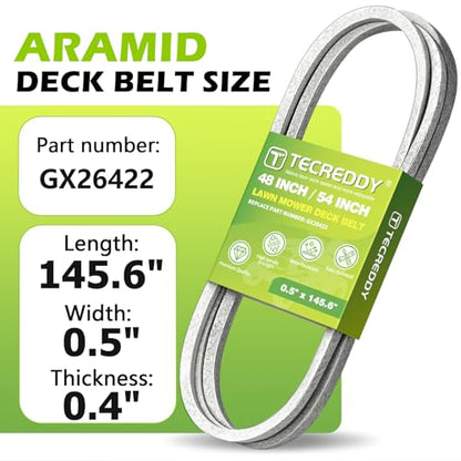 GX26422 Mower Deck Belt for John Deere Z325E Z330R Z355R Z375R Z330M Z355E Z365R ZTrak Zero Turn Lawn Mower - Aramid Cord, 0.51" x 145.65" - size: 145.65"L x 0.51"W