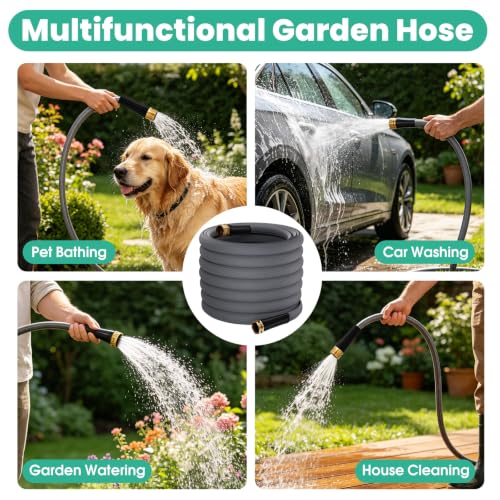 Garden Hose 50 FT, Non-Expanding Water Hose, Kink-Free, Burst-Resistant
