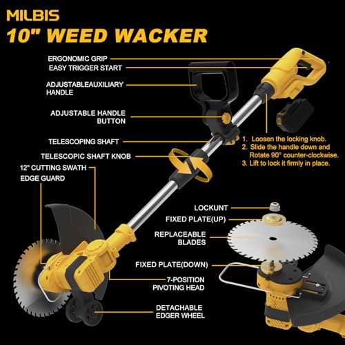 Cordless Weed Wacker for DeWalt 20V Max Battery (Tool Only)