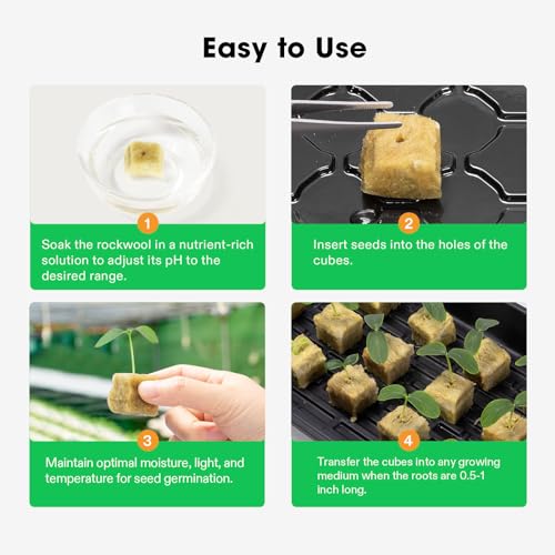 VIVOSUN 1" Rockwool Cubes, 100 Plugs Grow Cubes - size: 1"-100 Plugs