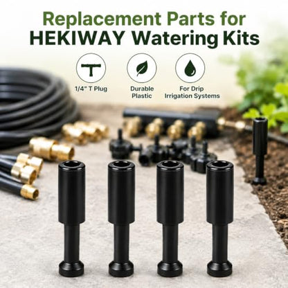 4-Pack 1/4 Inch Drip Irrigation T Plugs for Watering Kits - size: 1/4 T Plug (Fitting)