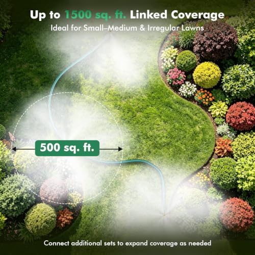 RESTMO 3 Pack Heavy-Duty Full-Metal Lawn Sprinklers for Yard - color: Green, size: 3 Pack