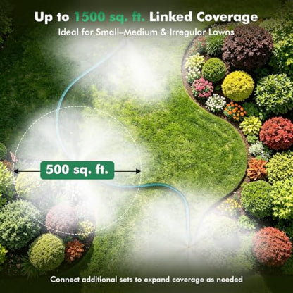 RESTMO 3 Pack Heavy-Duty Full-Metal Lawn Sprinklers for Yard - color: Green, size: 3 Pack