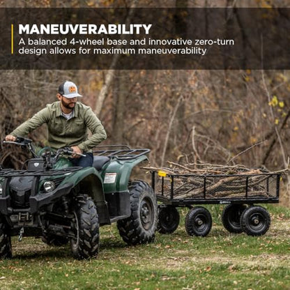 Gorilla Carts Steel Utility Cart, 900 lb. Capacity, 4 Cu Ft, Black