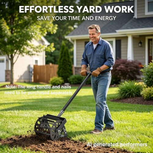 YFQDCHM 2-in-1 Heavy Duty Rotary Cultivator & Weeder Hand Tiller, 1