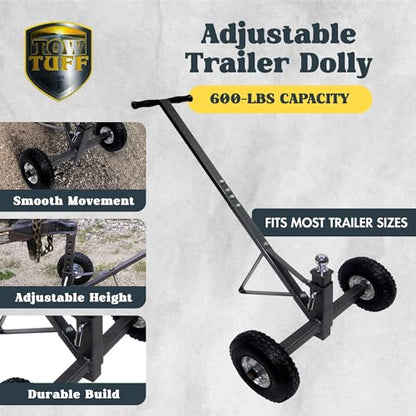Tow Tuff Heavy Duty Trailer Dolly - Trailers - 600 lb Adjustable Hitch - size: 600LB