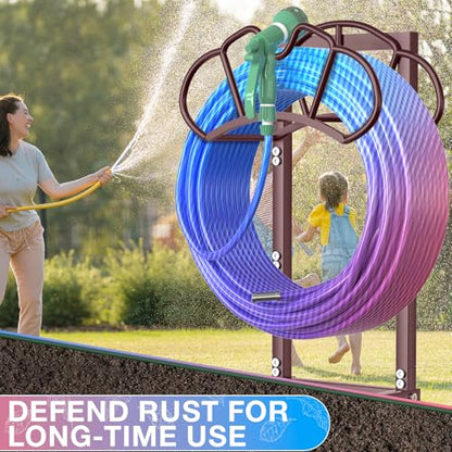 Qatsrin Garden Hose Holder Holds 160ft, Rustproof Water Hose Storage Bronze - color: Bronze, size: Crown
