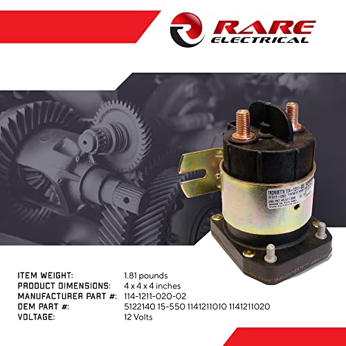 RAREELECTRICAL 12V 200 Amp Solenoid Compatible With Golf Cart Snowplow Rv