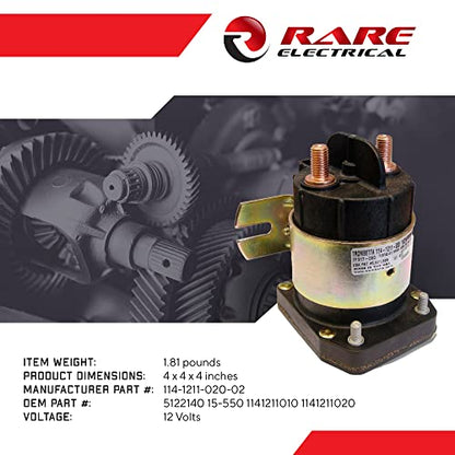 RAREELECTRICAL 12V 200 Amp Solenoid Compatible With Golf Cart Snowplow Rv