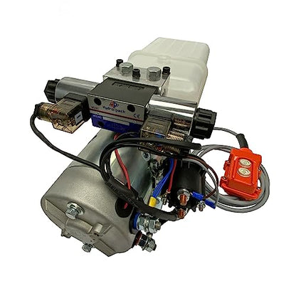 Magister Hydraulic Pump, 12V DC Double Acting Power Unit with 4 quarts Plastic Reservoir Max Pressure 2600 - color: Double Acting, size: 4 QTs