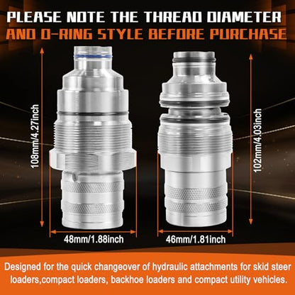 AT406475 7246802 Hydraulic Female Coupler fits for John Deere Skid Steer - size: Female