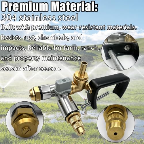 2-Pack Boomless & Fence Line Sprayer Nozzle for ATV – Brass Construction, 31FT Spray Swath, Adjustable Pattern, Universal Fit for Spot Sprayers.