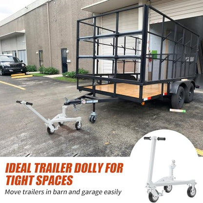 Trailer Dolly, Heavy Duty Trailer Mover with 2 Inch Hitch Ball (White) - color: White