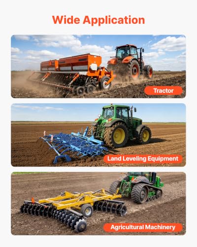 VEVOR Hydraulic Top Link Cat. 2-2 (11 in Stroke, 22-7/16 in to 33-7/16 in), Max 2900PSI Hydraulic Cylinder with 2 Hoses & G3/8" Check Valves for Tractors