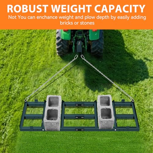 8FT Driveway Drag Harrow, Heavy-Duty Tow Behind Drag Harrow