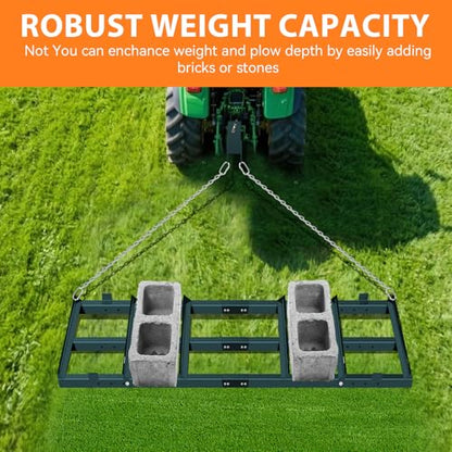 8FT Driveway Drag Harrow, Heavy-Duty Tow Behind Drag Harrow