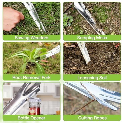 WORKPRO 5-in-1 Hand Weeder Puller, Stainless Steel Garden Trowel