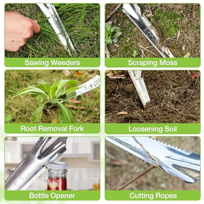 WORKPRO 5-in-1 Hand Weeder Puller, Stainless Steel Garden Trowel