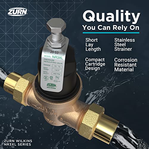 Zurn Wilkins 34-NR3XLDULU 3/4" NR3XL Pressure Reducing Valve with Union Capable Female x Female NPT Connection