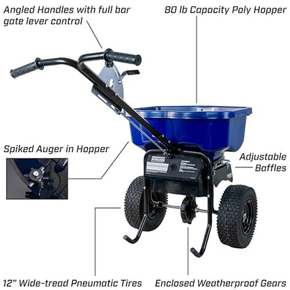 CHAPIN 88300B SaltPro 80 lb Contractor Salt Spreader, 12" Tires, Ice Melt - size: 80Lbs, Contractor