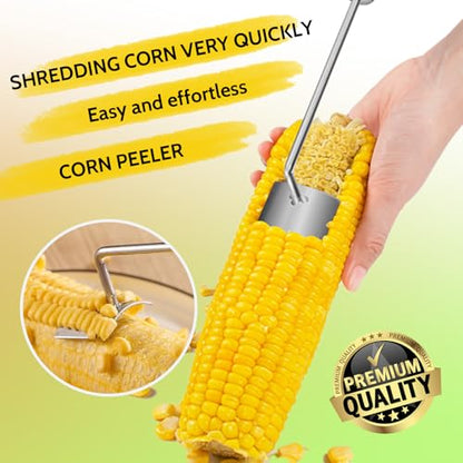 Stainless Steel Corn Peeler & Stripper - Long Handle, 2 Pcs - Home & Outdoor Dining