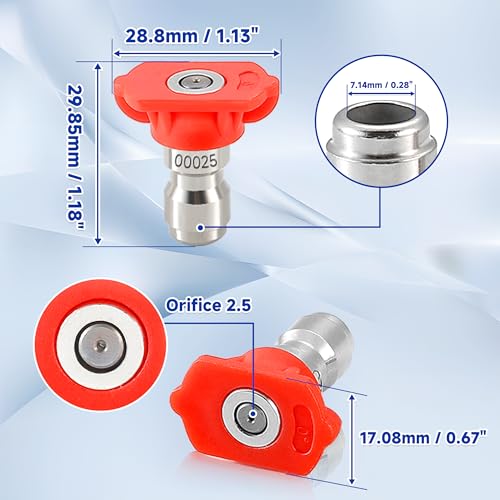 Tool Daily Pressure Washer Nozzle Tips, Multiple Degrees, 2.5 GPM, 7 Pack - size: Orifice 2.5-7 pack