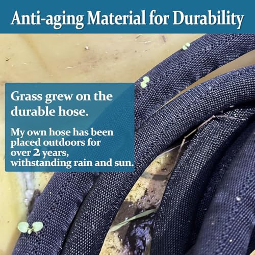 Garden Hose 50 ft, Made of TPE (BetterThan PVC/Hybrid Polymer), Lightweight yet Durable Water Hose with Ergonomic Grip, Drinking Water Safe Material, All-Weather, 3/4" GHT Fittings - color: Black, size: SwivelHandle 50ft