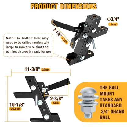 Eapele Adjustable Trailer Hitch for Lawn Mower and Garden Tractor, Compatible with John Deere Ariens Cub Cadet Poulan Pro Husky Husqvarna Craftsman Riding Mower