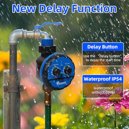 Digital Water Timer, Dual Dial Control, Battery Operated, Blue - style: Digital Timer