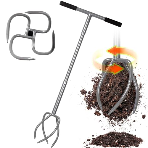 Walensee Twist Tiller with Large Steel Claw for Garden Soil Loosening