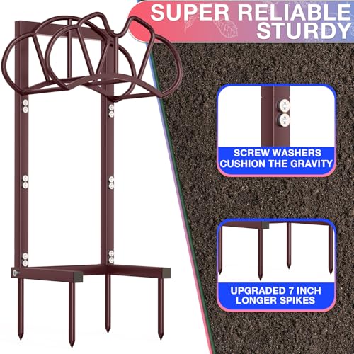 Qatsrin Garden Hose Holder Holds 160ft, Rustproof Water Hose Storage Bronze - color: Bronze, size: Crown