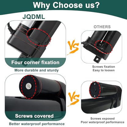 JQDML 30 Inch Stroke Linear Actuator 12V 440 lbs Heavy Duty IP65 Waterproof - size: 30"