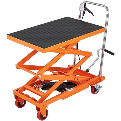 VEVOR Hydraulic Lift Table Cart, Orange, 50-Inch
