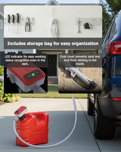 PETASOON Fuel Transfer Pump Battery USB Powered 3.8GPM Transfer Gas Diesel