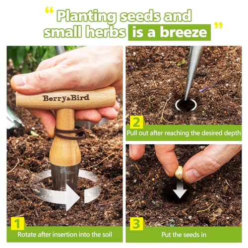 Hand Dibber – Precision Wood Handle Seed Dibber Garden Tool - size: 6''