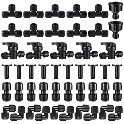 47 Pack Quick Connect 1/4" Drip Irrigation Fittings Kit - size: 47PCS 1/4" Irrigation Fittings