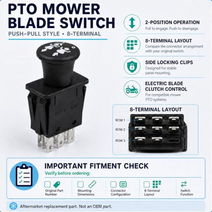10 AMP Upgrade PTO Switch 582107601 582107604 for Lawn Tractors
