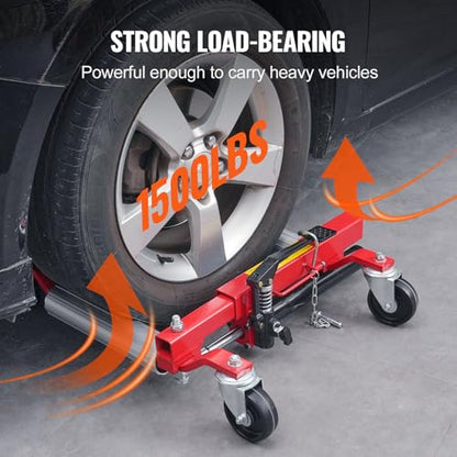 VEVOR Wheel Dolly - Max Capacity 1500 Lbs, Car Jack Dolly Lifter with 360 Rotatable Wheels, Heavy Duty Vehicle Positioning Hydraulic Tire Jack, for Vehicle Repair and Moving